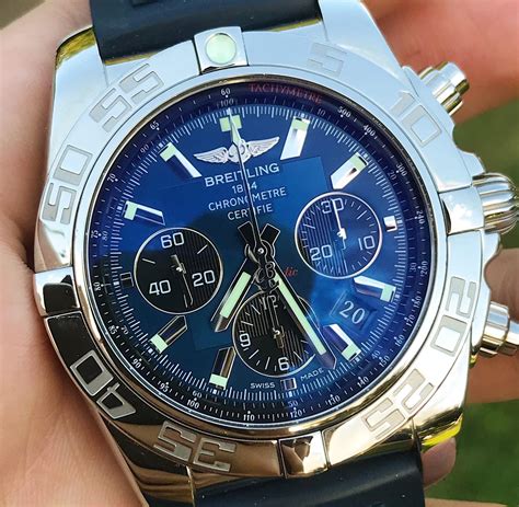 breitling blue face vs black face|Introducing The Breitling Chronomat B01 Chronograph 44.